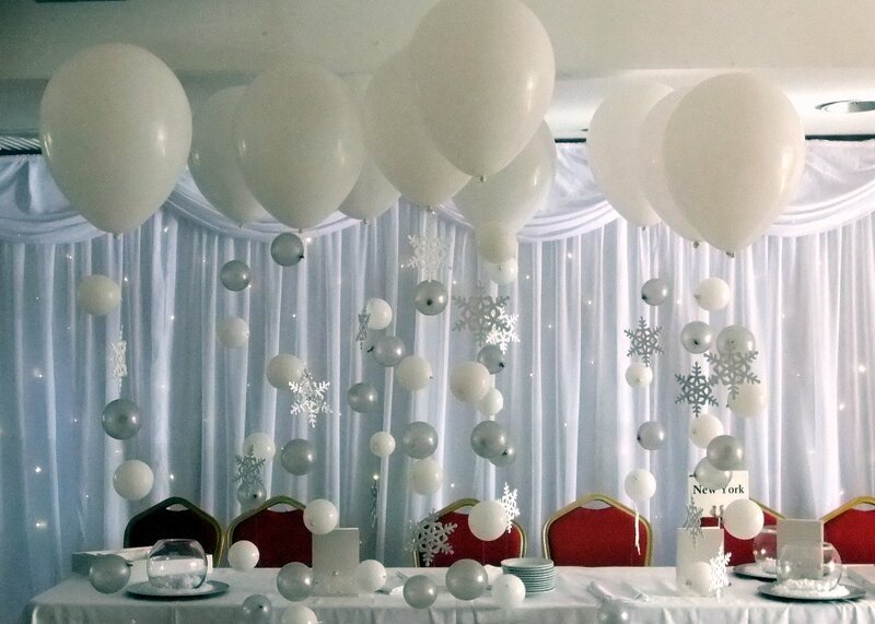 White wedding balloon theme