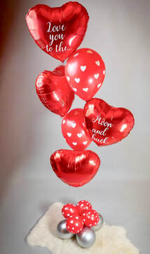 Valentines Heart balloon bouquet